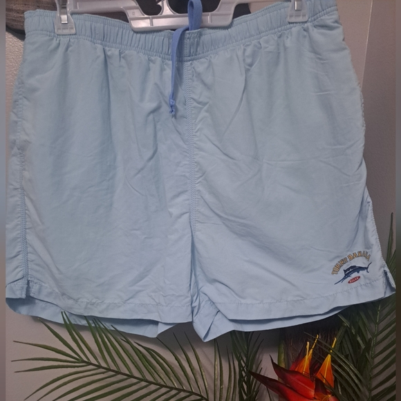 TOMMY BAHAMA RELAX MEN’S BLUE SWIM TRUNKS SIZE L DRAWSTRING WITH POCKETS - Picture 1 of 8